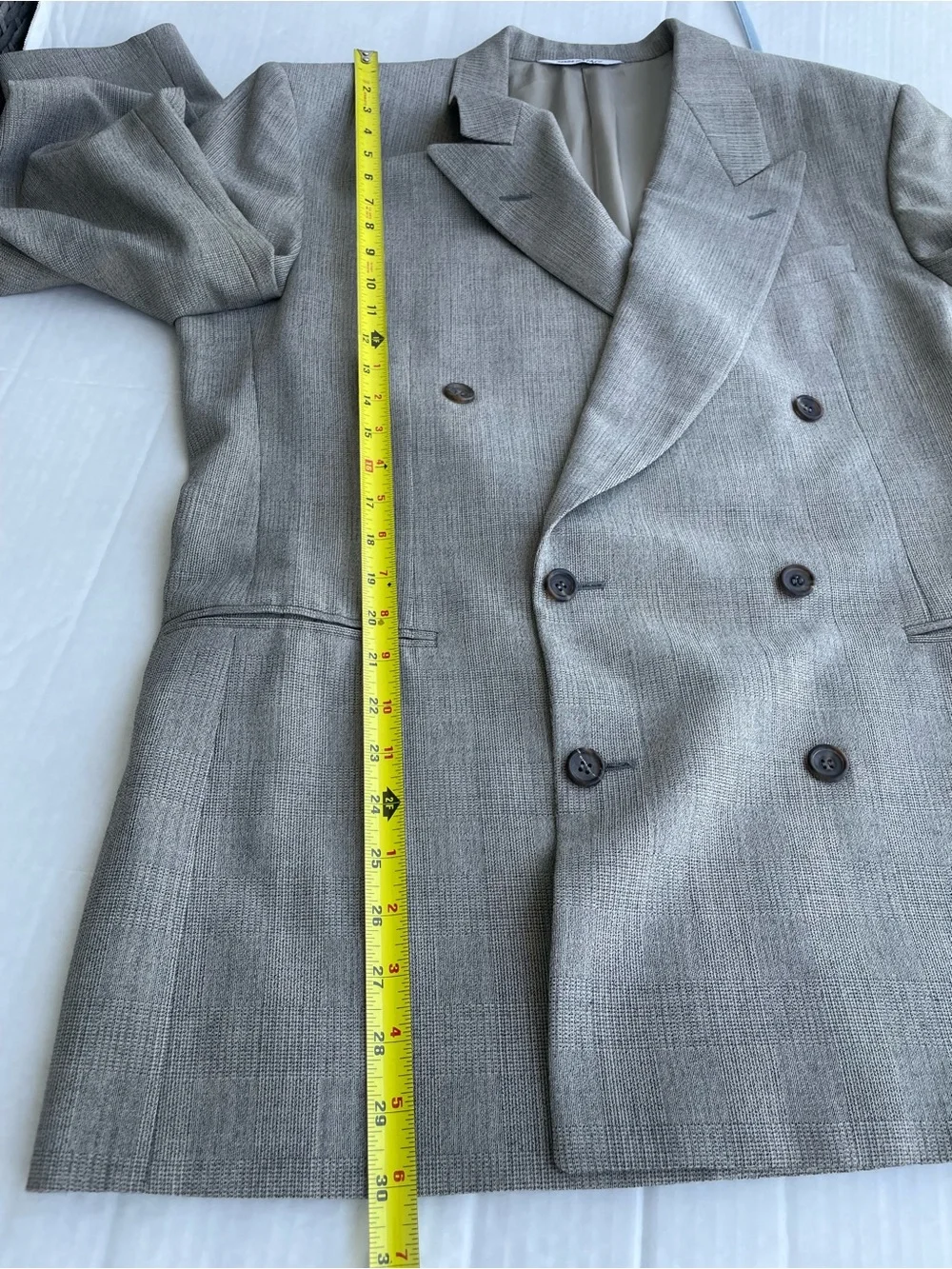 Canali Light Gray Double-Breasted Blazer size 50R Wool